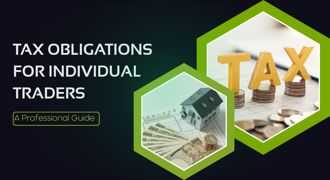 Professional guide explaining tax obligations for individual traders and self-employed forex investors with examples of trader taxation systems
